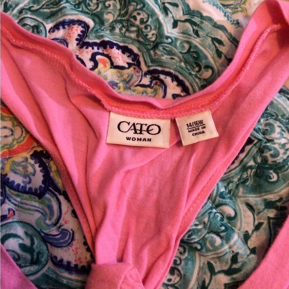 Cato 14/16w  pink sleeveless tank top with scoop neck. (0048) - Picture 2 of 7